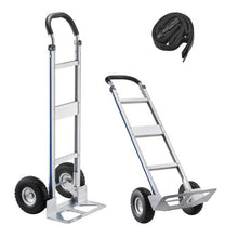 Hand Truck 500 lbs Load Capacity Heavy-Duty Hand Truck Dolly with Non-Slip Wheels & Handle Aluminum Alloy Portable Trolley Dolly with Tie-down Strap