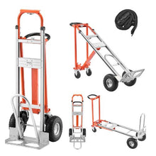 4 in 1 Hand Truck 1000 lbs Load Capacity for 4-Wheel Mode Convertible Hand Truck Dolly with Non-Slip Handle & Wheels