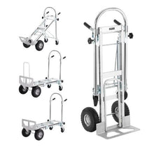 Aluminum Folding Hand Truck 4 in 1 Design 1000 lbs Capacity Heavy Duty Industrial Collapsible cart Dolly Cart with Rubber Wheels for Transport