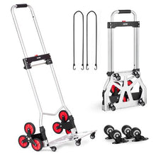 Stair Climbing Cart 260 lbs Capacity Stair Climber Hand Truck and Dolly Heavy-Duty Folding Trolley Cart with Telescoping Handle
