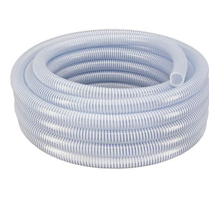 3/4 Inch Flexible PVC Clear with White Helix Suction Hose 100FT