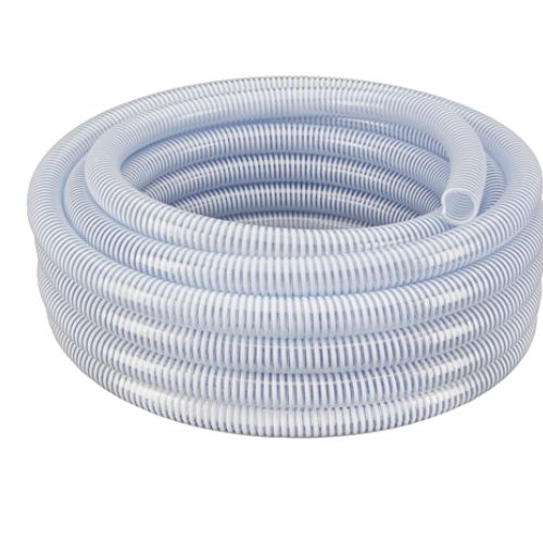 3/4 Inch Flexible PVC Clear with White Helix Suction Hose 100FT