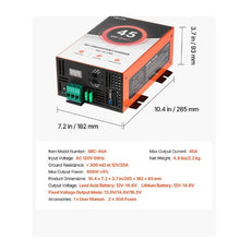 45 Amp 110V AC to 12V DC RV Converter Battery Charger