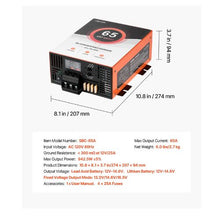65 A 110V AC to 12V DC RV Converter Battery Charger Compatible with Lithium & Lead Acid Battery
