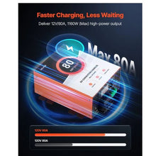 80 Amp 110V AC to 12V DC RV Converter Battery Charger Compatible with Lithium & Lead Acid Battery
