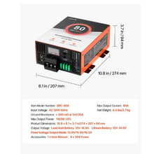 80 Amp 110V AC to 12V DC RV Converter Battery Charger Compatible with Lithium & Lead Acid Battery