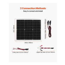50W 12V Solar Battery Charger Maintainer, Mono Solar Panel Trickle Battery Charger with Upgraded MPPT Controller