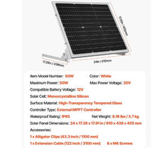 50W 12V Solar BatteryTrickle Charger Maintainer Mono Solar Panel Battery Charger with Upgraded MPPT Controller