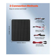 30W 12V Solar Battery Charger Maintainer, Mono Solar Panel Trickle Battery Charger