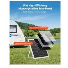 25W 12V Solar Panel Battery Charger Solar Battery Trickle Charger Maintainer with Intelligent MPPT Controller