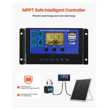 25W 12V Solar Panel Battery Charger Solar Battery Trickle Charger Maintainer with Intelligent MPPT Controller