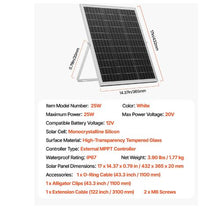 25W 12V Solar Panel Battery Charger Solar Battery Trickle Charger Maintainer with Intelligent MPPT Controller
