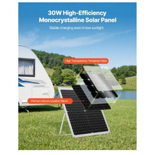 30W 12V Solar Panel Battery Charger Solar Battery Trickle Charger Maintainer with Intelligent MPPT Controller
