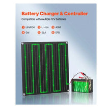 20W 12V Solar Panel Battery Charger Solar Battery Trickle Charger Maintainer with Built-in Smart Controller
