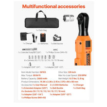 3/8 Inch Drive 230 RPM up to 88 ft-lbs of Torque Battery Powered Electric Ratchet Wrench Set