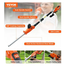 20V Cordless Hedge Trimmer 18 Inch Double edged Steel Blade Pole Hedge Trimmer Kit