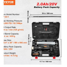 20-Volt 10,000 PSI Electric Grease Gun Kit Professional High Pressure Battery Powered Grease Gun with Carrying Case