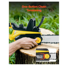 20V 12-Inch Brushless Chainsaw Battery Powered 4.0Ah Battery and Rapid Charger Included,Wood Cutting
