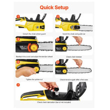 20V 12-Inch Brushless Chainsaw Battery Powered 4.0Ah Battery and Rapid Charger Included,Wood Cutting