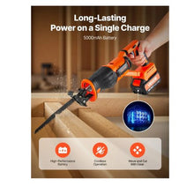 20V 3000 SPM Variable Speed 1 Inch Stroke Length Electric Reciprocating Saw with Battery Charger