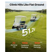 48V 52AH Lithium Golf Cart Battery with 15A Charger Lifepo4 Battery Kit Built-in 100A BMS Trolling Motors