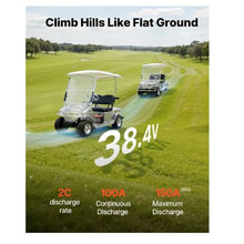 36V 52AH Lithium Golf Cart Battery with 18A Charger Lifepo4 Battery Kit Built-in 100A BMS,Trolling Motors