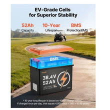 36V 52AH Lithium Golf Cart Battery with 18A Charger Lifepo4 Battery Kit Built-in 100A BMS,Trolling Motors