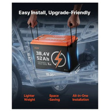 36V 52AH Lithium Golf Cart Battery with 18A Charger Lifepo4 Battery Kit Built-in 100A BMS,Trolling Motors