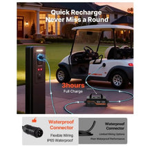 36V 52AH Lithium Golf Cart Battery with 18A Charger Lifepo4 Battery Kit Built-in 100A BMS,Trolling Motors
