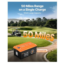 48V 105Ah Golf Cart Lithium Battery 48 Volt Golf Cart Battery with 200A BMS,LiFePO4 Battery with 600A Peak Current