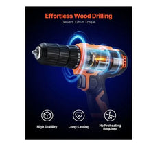 Cordless Drill Driver 1/2 inch Metal Chuck Dual-Speed Variable Drill Driver Kit with Lithium Battery and Charger