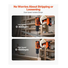 Cordless Drill Driver 1/2 inch Metal Chuck Dual-Speed Variable Drill Driver Kit with Lithium Battery and Charger