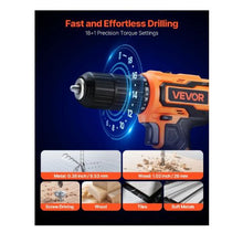 Cordless Drill Driver 1/2 inch Metal Chuck Dual-Speed Variable Drill Driver Kit with Lithium Battery and Charger
