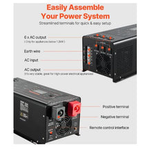 3000 Watt DC 24V to AC 120V Power Inverter with LCD Display Compatible with Various Batteries