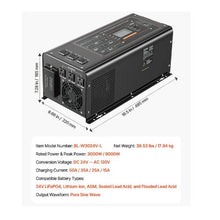 3000 Watt DC 24V to AC 120V Power Inverter with LCD Display Compatible with Various Batteries