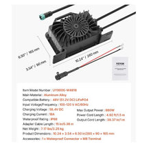 48V 18A Lithium Battery Charger with Waterproof Connector,AC-DC LiFePO4 Smart Charger
