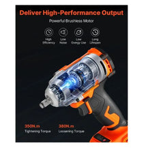 3/8 Inch 20V Electric Impact Wrench with Brushless Motor 4Ah Battery Charger