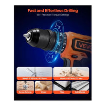 Cordless Drill Driver 5-In-1 Metal Chuck Dual-Speed Variable Drill Driver Kit with 2 Lithium Batteries and Charger