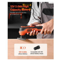 Cordless Oscillating Tool 12V Multitool Oscillating Saw Tool Variable Speeds 6000 - 17500 OPM 2.0Ah Battery Pack & Charger