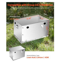 24/31 Trolling Motor Battery Box Marine Batteries Case with Rubber Grommet Cable Holes Trucks