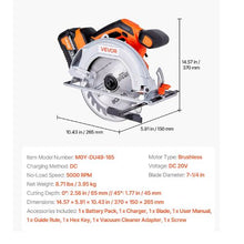 Cordless Circular Saw 7-1/4 inch Blade 5000 RPM Speed Brushless Motor Electric Circular Saw Kit with Battery and Charger
