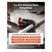18VElectric Pipe Crimping Tool PEX Press Tool Kit with 3 VPF Jaws Fast Charger & Carrying Case