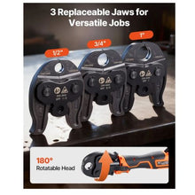 18VElectric Pipe Crimping Tool PEX Press Tool Kit with 3 VPF Jaws Fast Charger & Carrying Case