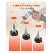 20V Max Electric Tubing Expansion Tool 22000RPM Pipe Expander with 3 Expanding Head Fast Charger & Carrying Case