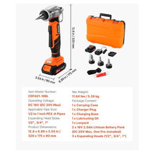 20V Max Electric Tubing Expansion Tool 22000RPM Pipe Expander with 3 Expanding Head Fast Charger & Carrying Case
