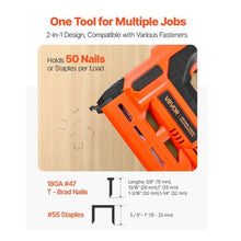 2-in-1 Nail Gun Staple Gun Includes 500 Pcs Staples and 500 Pcs Nails with Battery and Charger