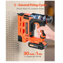 2-in-1 Nail Gun Staple Gun Includes 500 Pcs Staples and 500 Pcs Nails with Battery and Charger