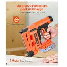2-in-1 Nail Gun Staple Gun Includes 500 Pcs Staples and 500 Pcs Nails with Battery and Charger
