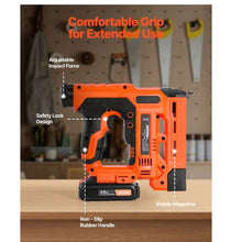 2-in-1 Nail Gun Staple Gun Includes 500 Pcs Staples and 500 Pcs Nails with Battery and Charger
