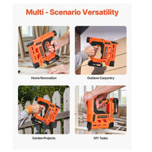 2-in-1 Nail Gun Staple Gun Includes 500 Pcs Staples and 500 Pcs Nails with Battery and Charger